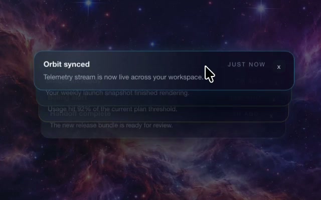 Flux Toast Stack – Animated notification stack - Reactverse